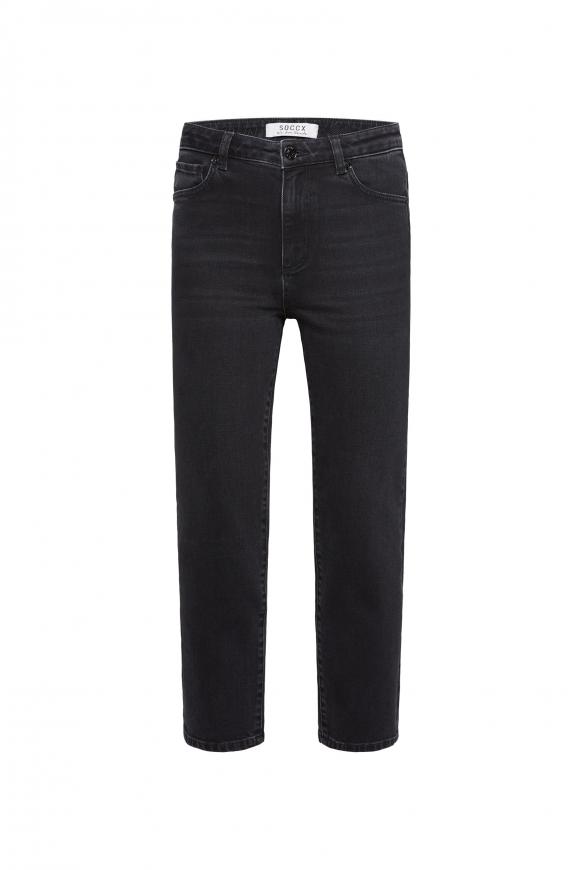 Mom Jeans LE:A mit Used-Waschung breezy black