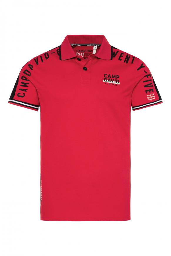 Pikee-Polo mit Colour-Blocking power red