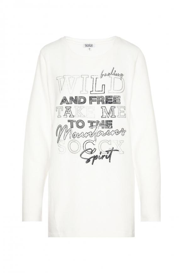 Pullover mit asymmetrischer Naht ivory