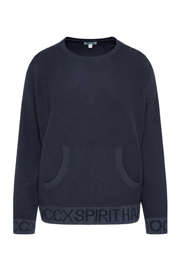 Pullover mit Intarsia-Logo horizon navy