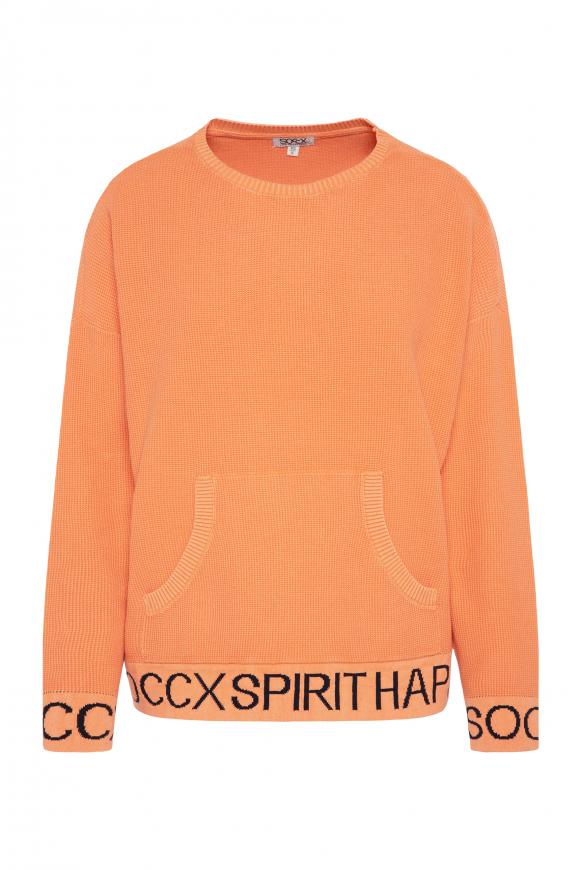 Pullover mit Intarsia-Logo apricot blush