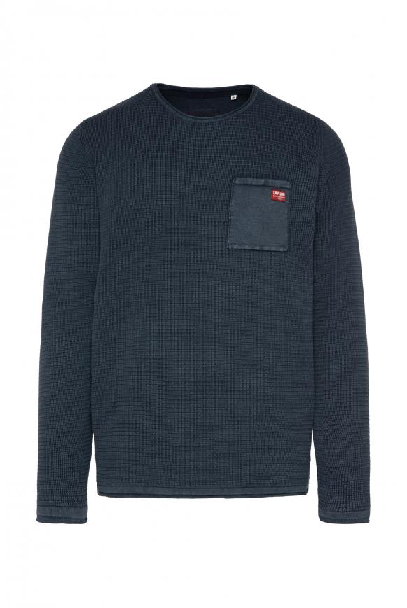 Pullover Stone Washed mit Strickmuster dark teal