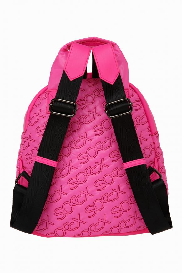Rucksack aus Nylon mit Logo-Stickereien pink