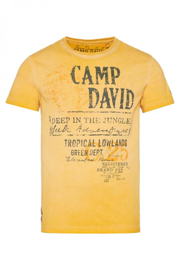Rundhalsshirt mit beidseitigen Logo Prints mountain yellow