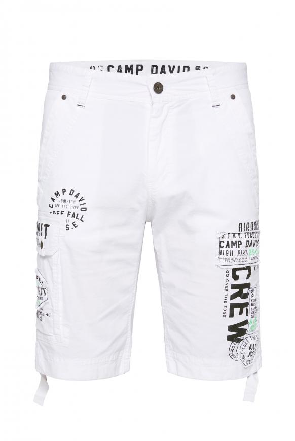 Skater Shorts mit Label-Applikationen opticwhite