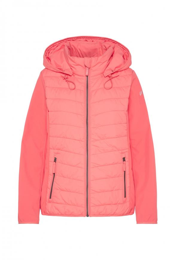 Softshelljacke mit Stepppartien und Kapuze coral crush