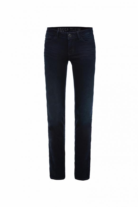 Stretch-Jeans RO:MY mit geraden Beinverlauf blue black used