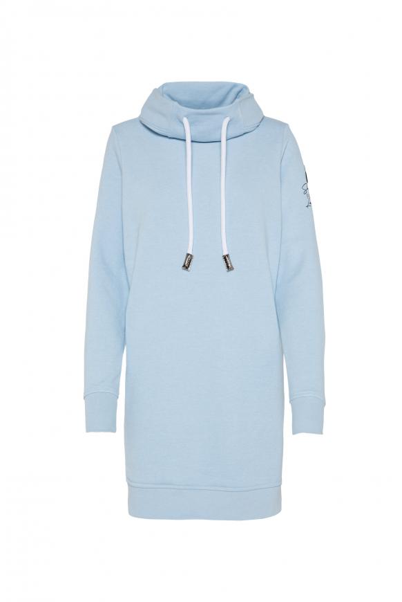 Sweatkleid mit hohem Kragen lagoon melange