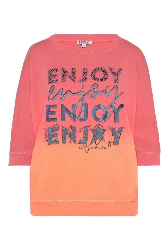 Sweatshirt Dip Dye mit kurzen Ärmeln pink blush / orange peel