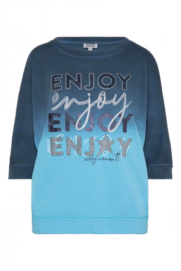 Sweatshirt Dip Dye mit kurzen Ärmeln blue navy / summer aqua