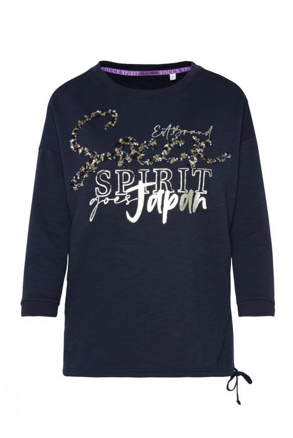 Sweatshirt mit 3/4-Arm und Pailletten-Logo