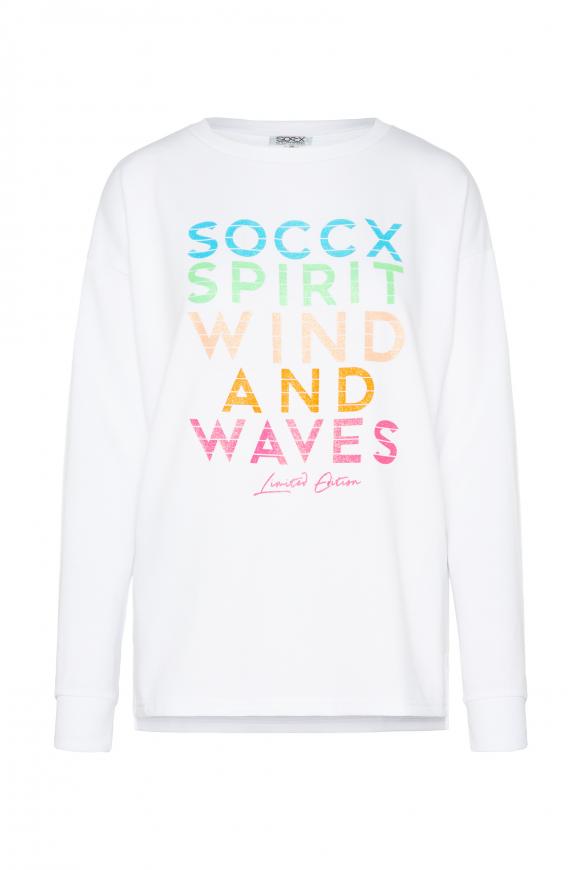Sweatshirt mit Glitter Logo Print opticwhite