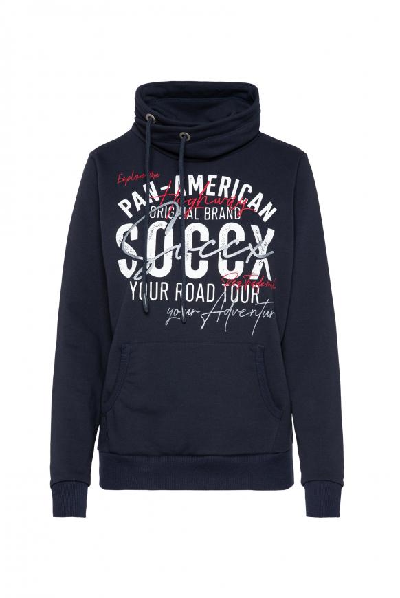 Sweatshirt mit hohem Kragen und Artwork blue navy