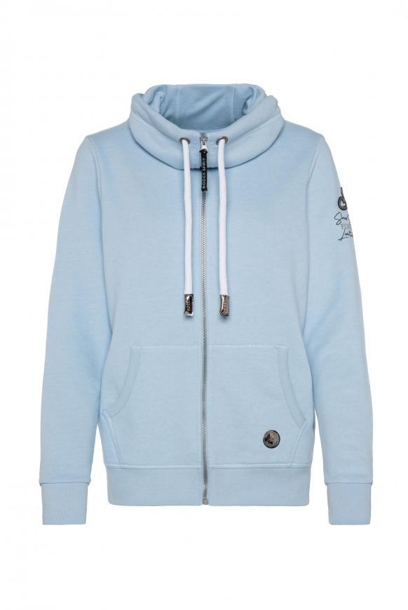 Sweatshirtjacke mit hohem Kragen