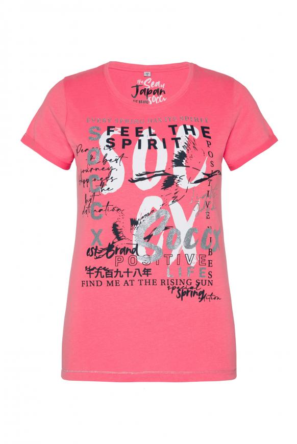 T-Shirt mit Glamour Artwork coral crush