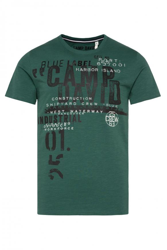 T-Shirt mit großen Logo Rubber Prints dark green