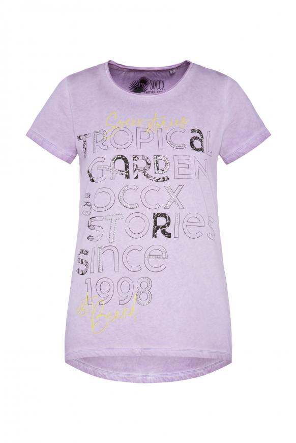 T-Shirt mit Print und Metallsteinchen lavender sky