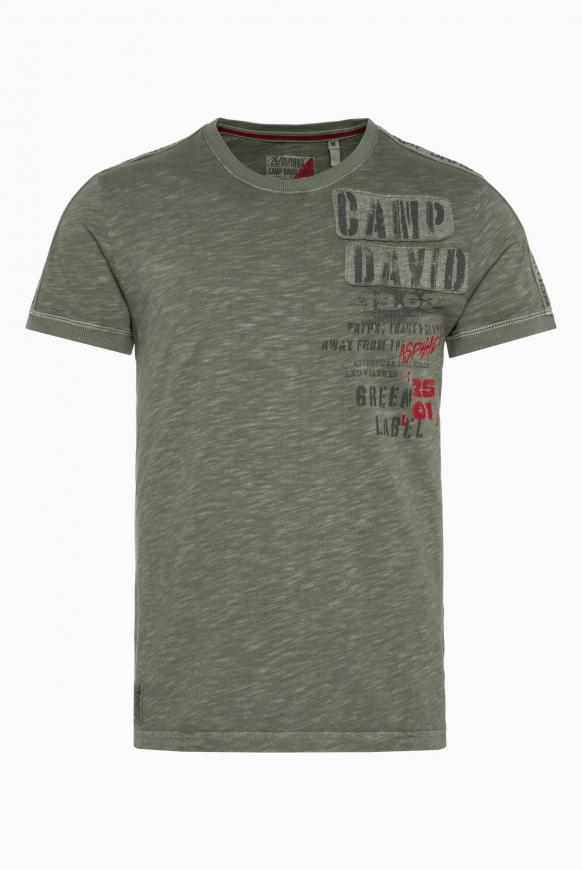 T-Shirt mit Tapes und Rücken-Artwork khaki