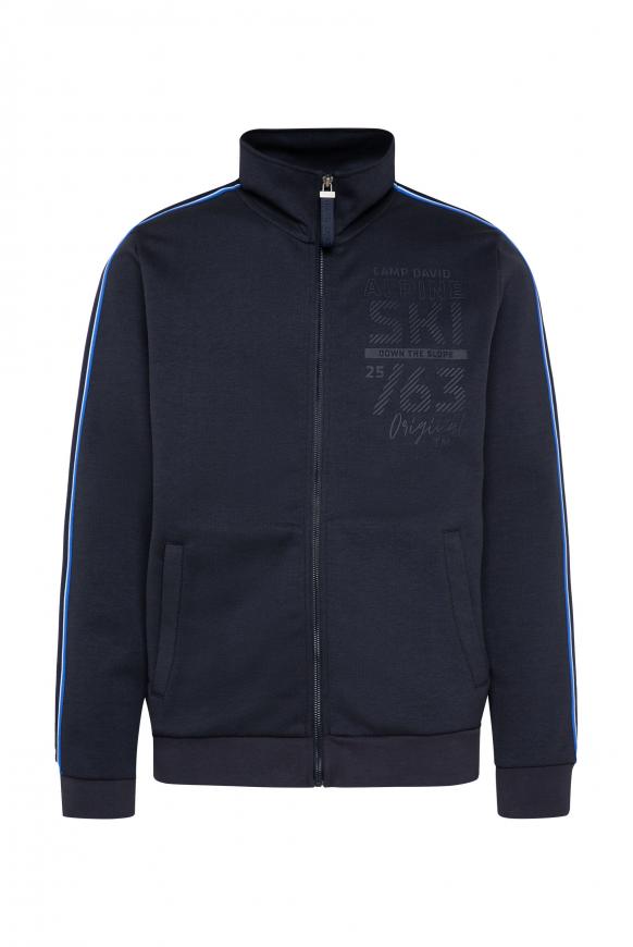 Trainingsjacke mit Logo und Streifen-Tapes deep sea