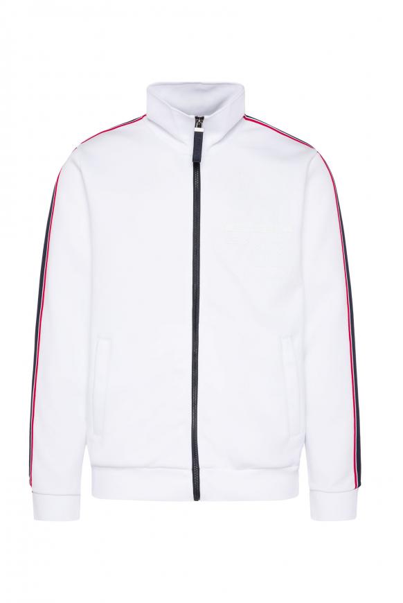 Trainingsjacke mit Logo und Streifen-Tapes opticwhite