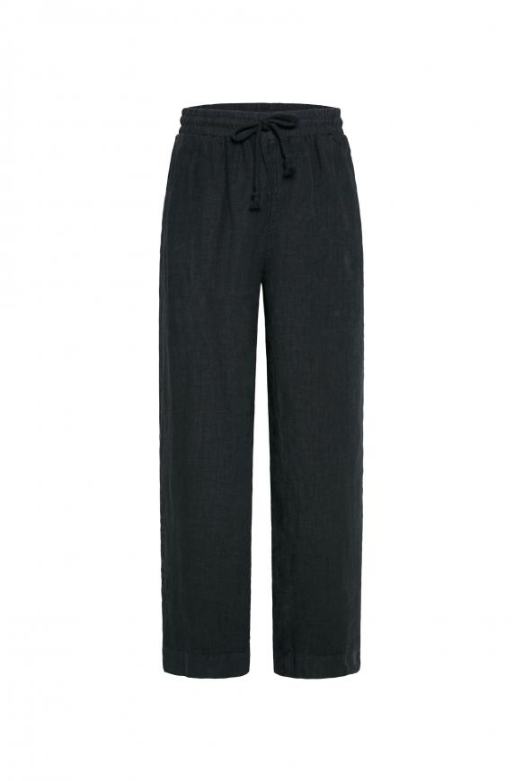 Weite Hose aus Leinen black