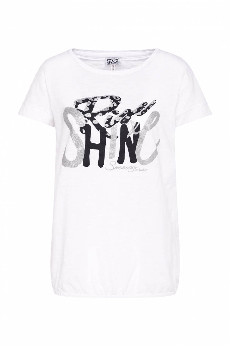 Ärmelloses Oversized-Shirt mit Gummizugsaum opticwhite