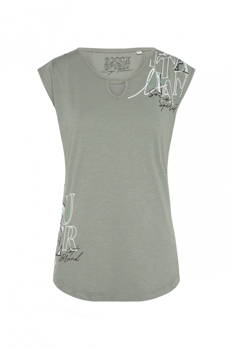 Ärmelloses Shirt mit Cut Out faded olive