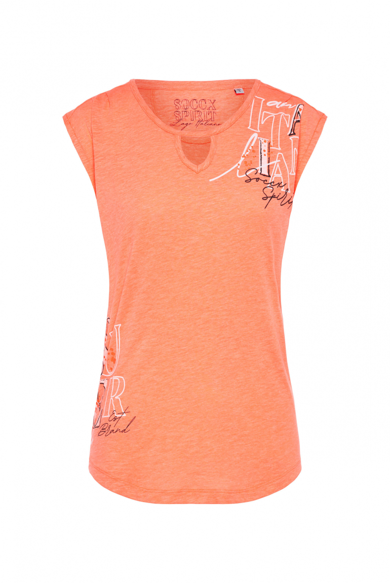Ärmelloses Shirt mit Cut Out electric orange