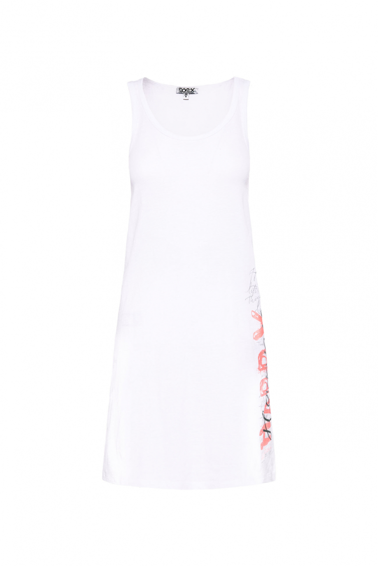 Ärmelloses Sommerkleid mit Wording Print opticwhite