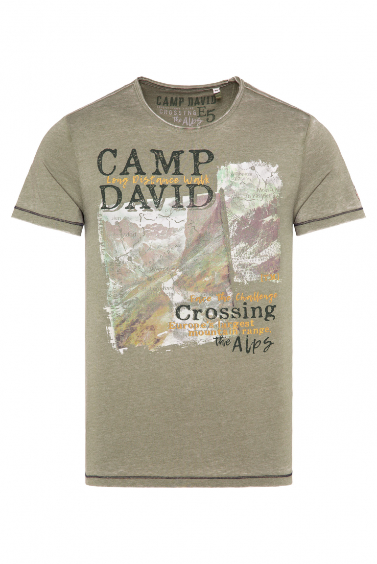 Ausbrenner-Shirt mit Photoprint sage green