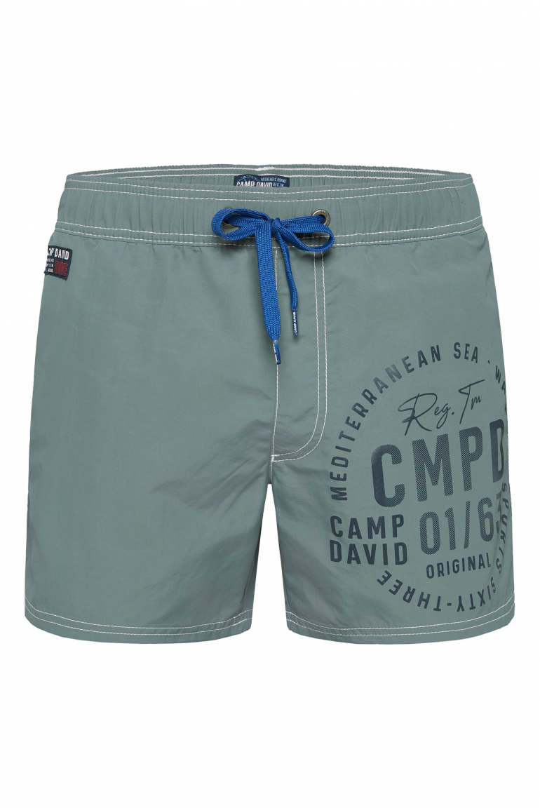 Badeshorts mit Logo Print dark sage
