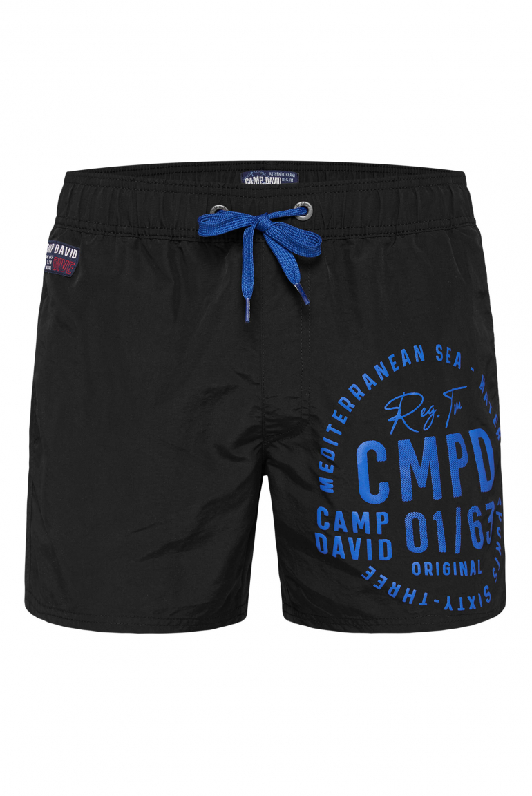 Badeshorts mit Logo Print black