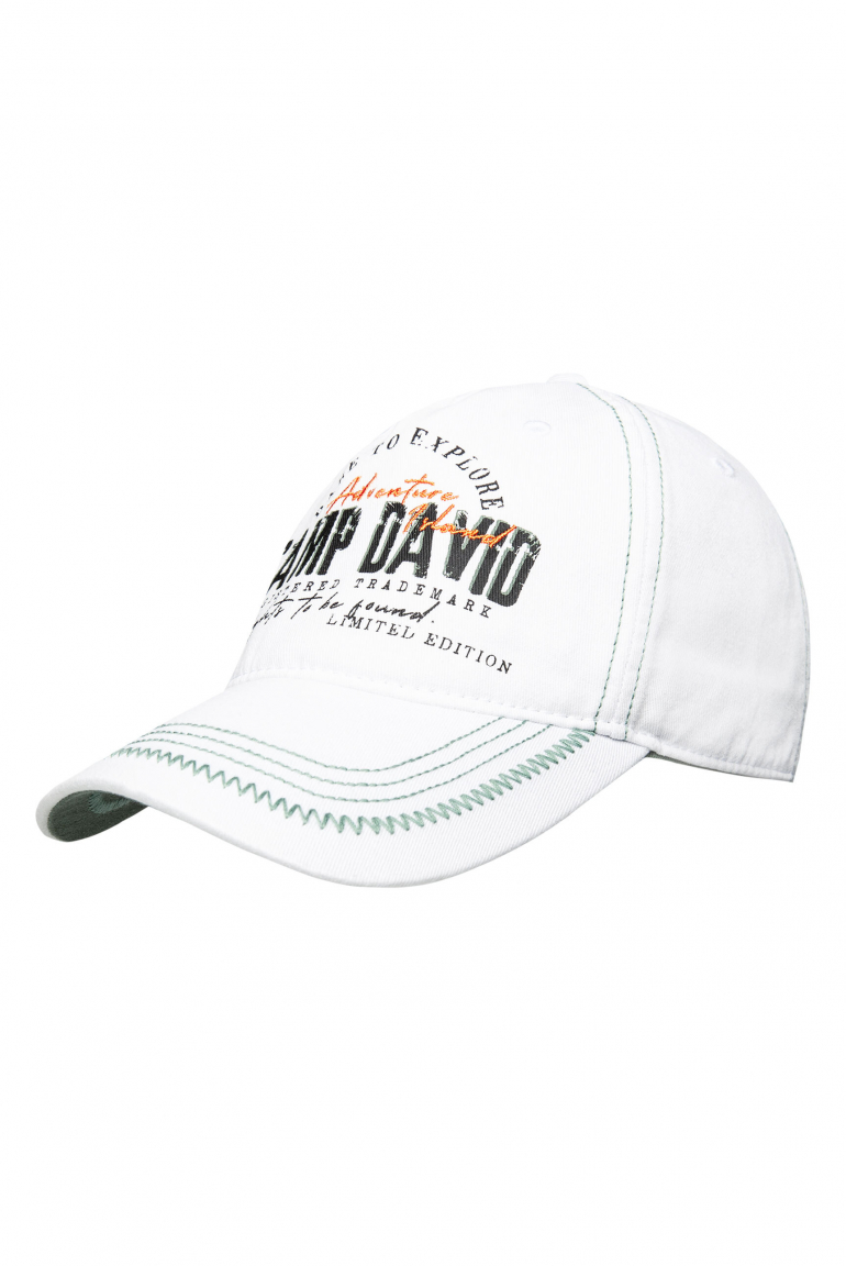 Base Cap mit Artwork und Zickzacknaht opticwhite