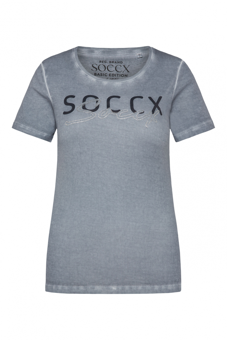 Basic Logo T-Shirt Oil Dyed cold grey