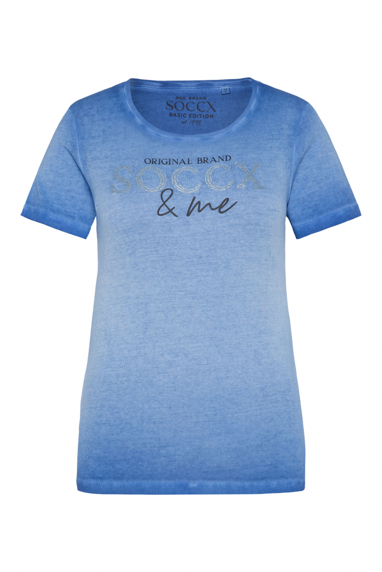 Basic Logo T-Shirt Oil Dyed vividblue