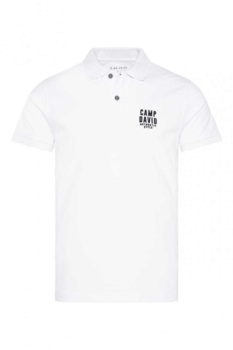 Basic Pikee-Polo mit Logo-Stickerei opticwhite