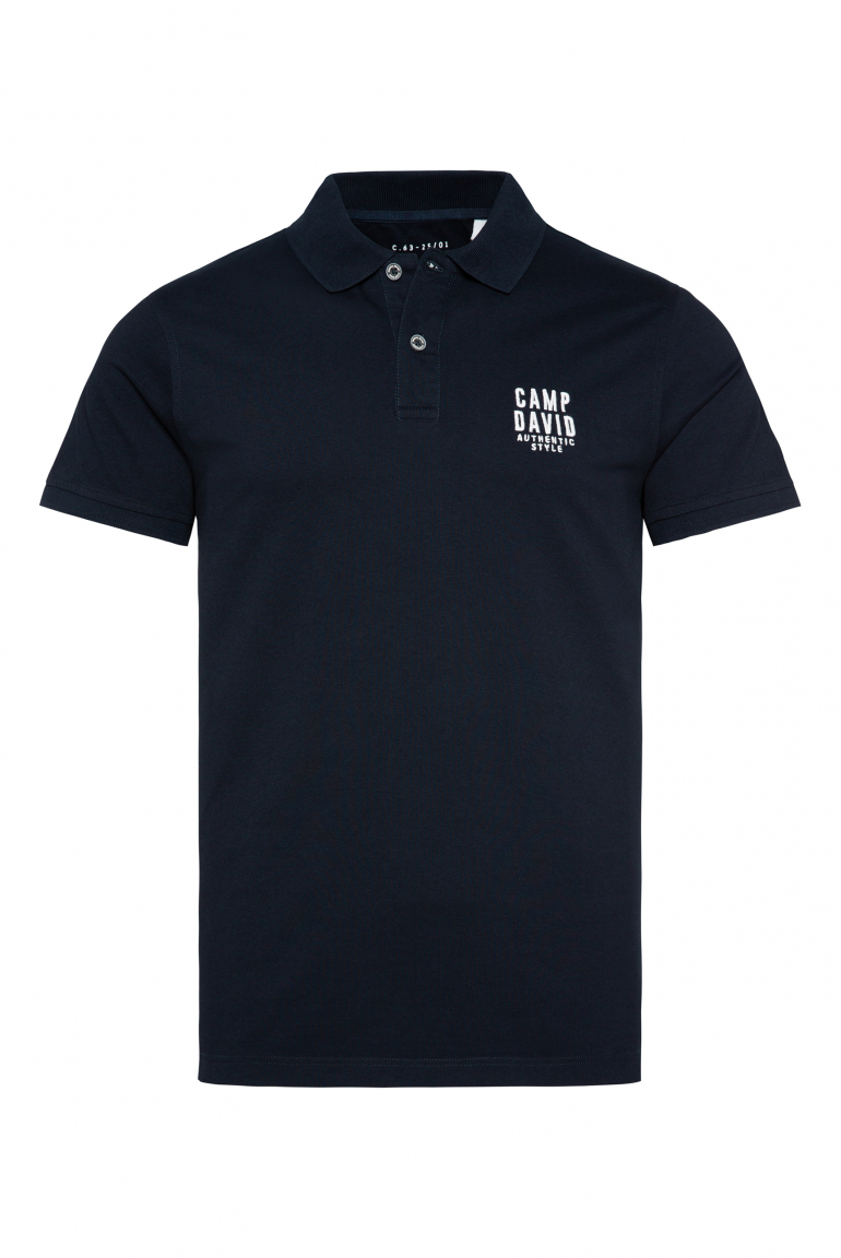 Basic Pikee-Polo mit Logo-Stickerei blue navy
