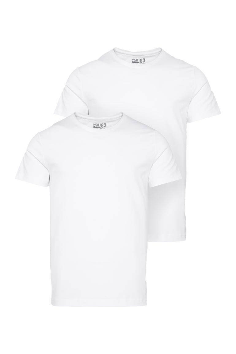 Basic T-Shirt mit Rundhalsausschnitt, Doppelpack optic white / optic white