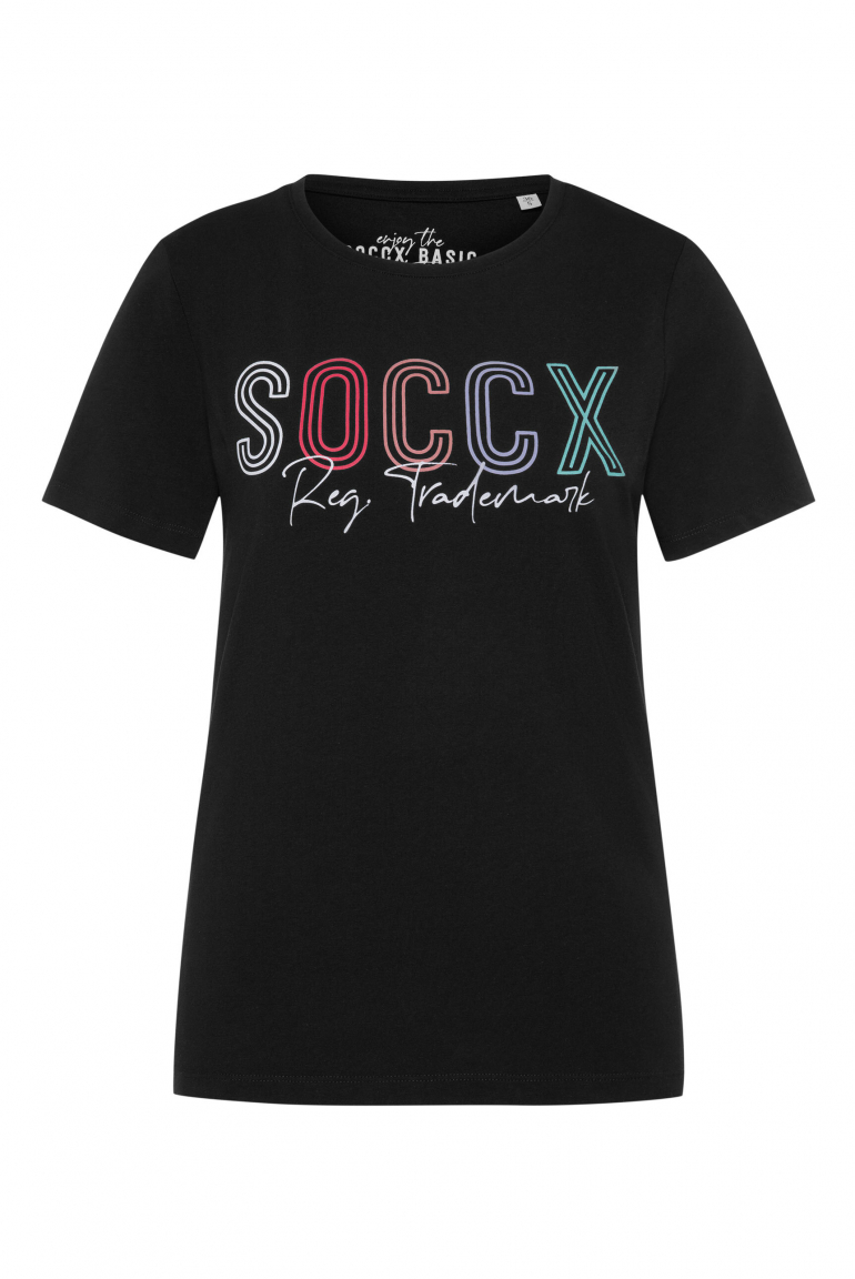 Basic T-Shirt mit Rundhalsausschnitt und Logo black