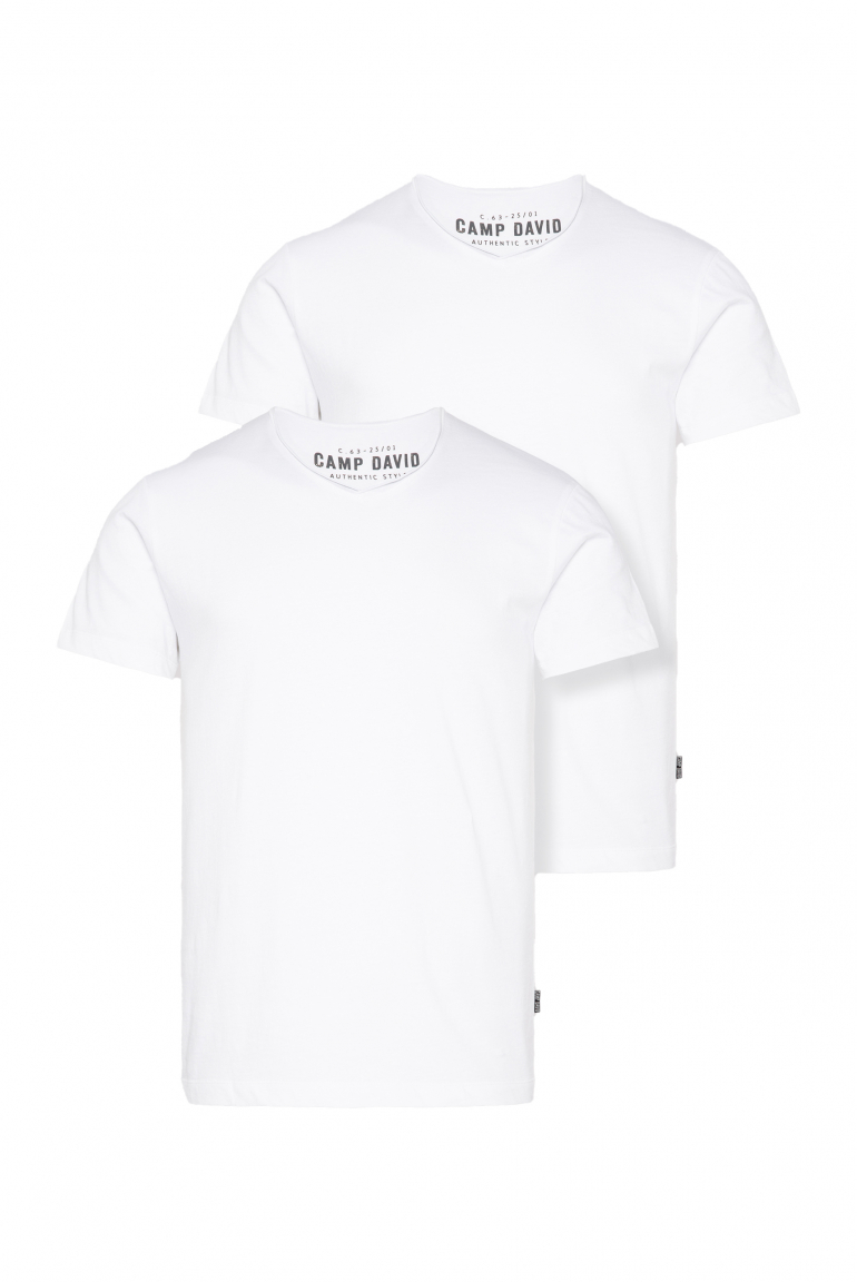 Basic T-Shirt V-Neck 2er-Pack opticwhite