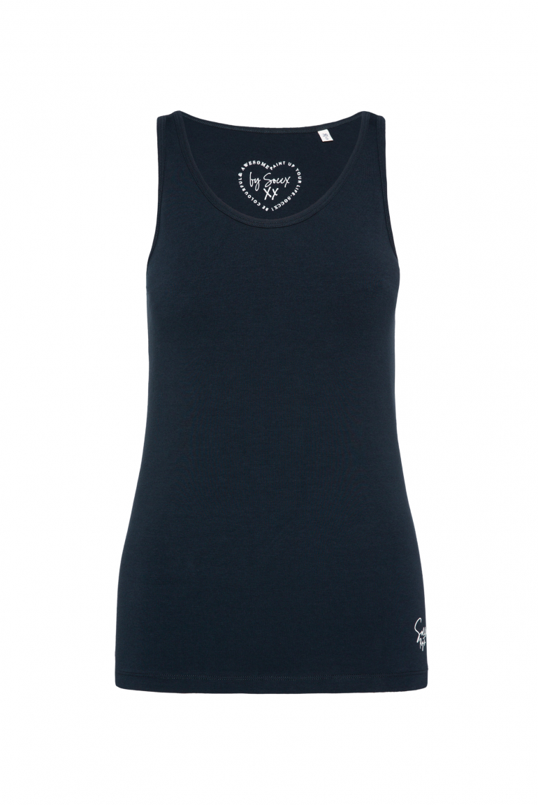 Basic  Top mit  Mini Logo Print blue navy