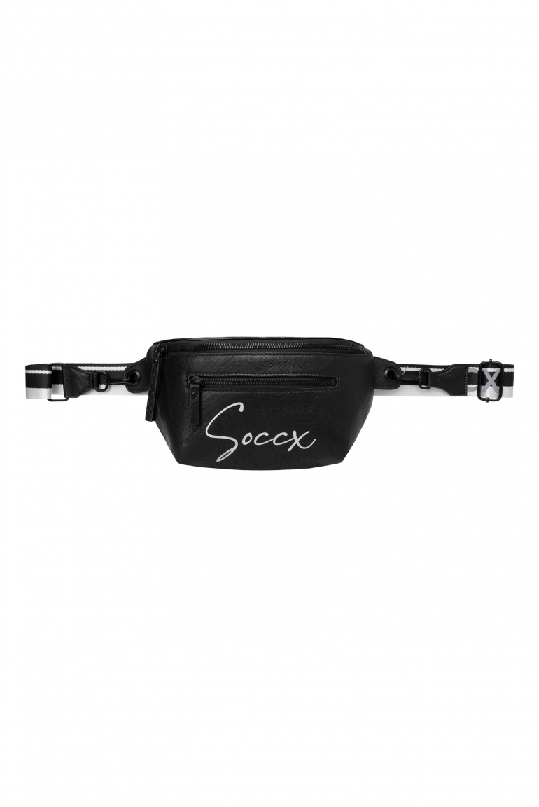 Bauchtasche mit Logo Print und Wechselgurt black