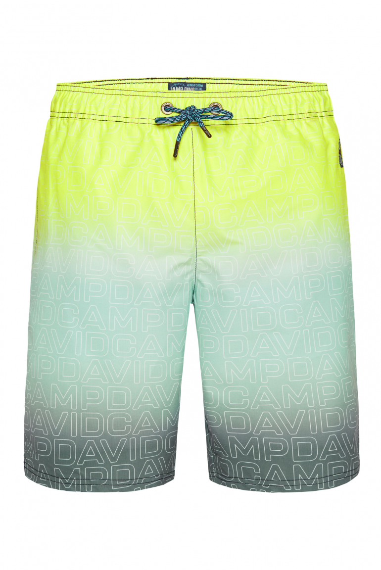Beachbermuda mit Farbverlauf und All Over Print lime / mint