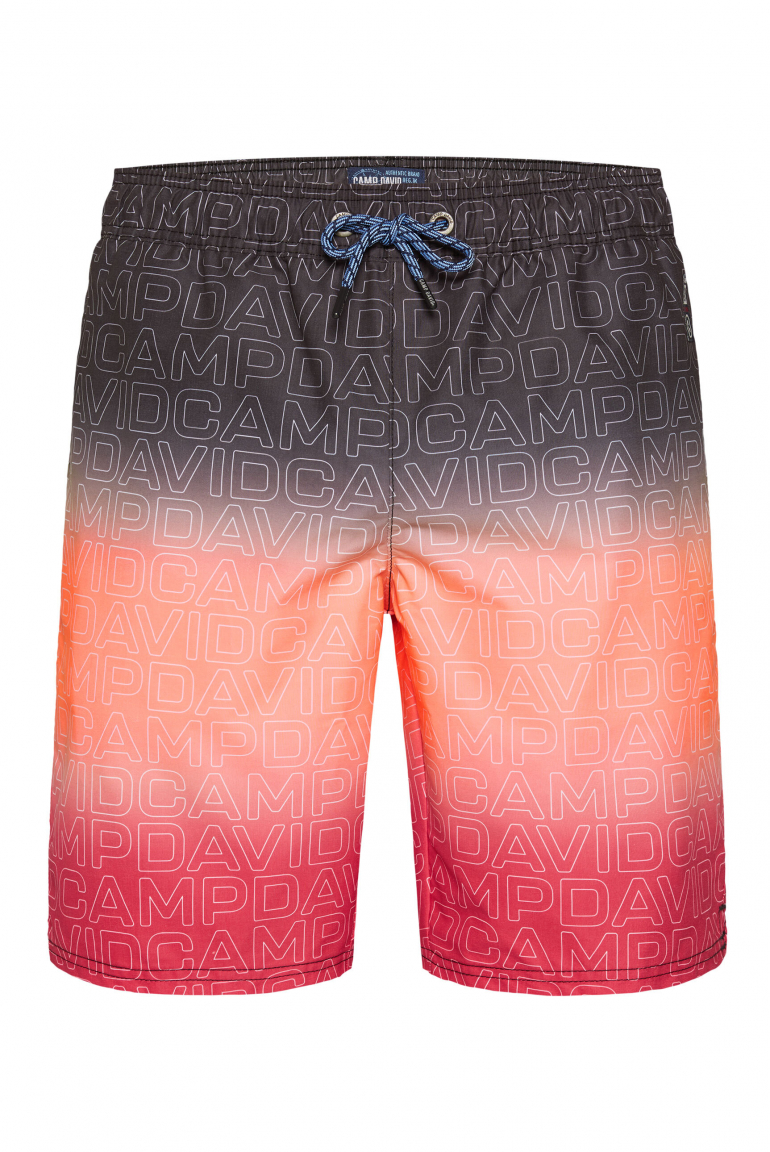 Beachbermuda mit Farbverlauf und All Over Print black / red