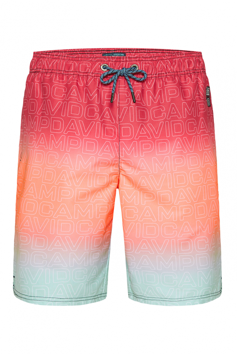 Beachbermuda mit Farbverlauf und All Over Print red / mint