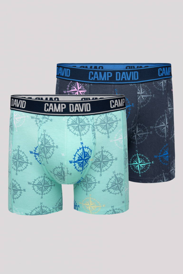 Boxershorts mit All Over Print, 2er-Pack blue navy / sun aqua
