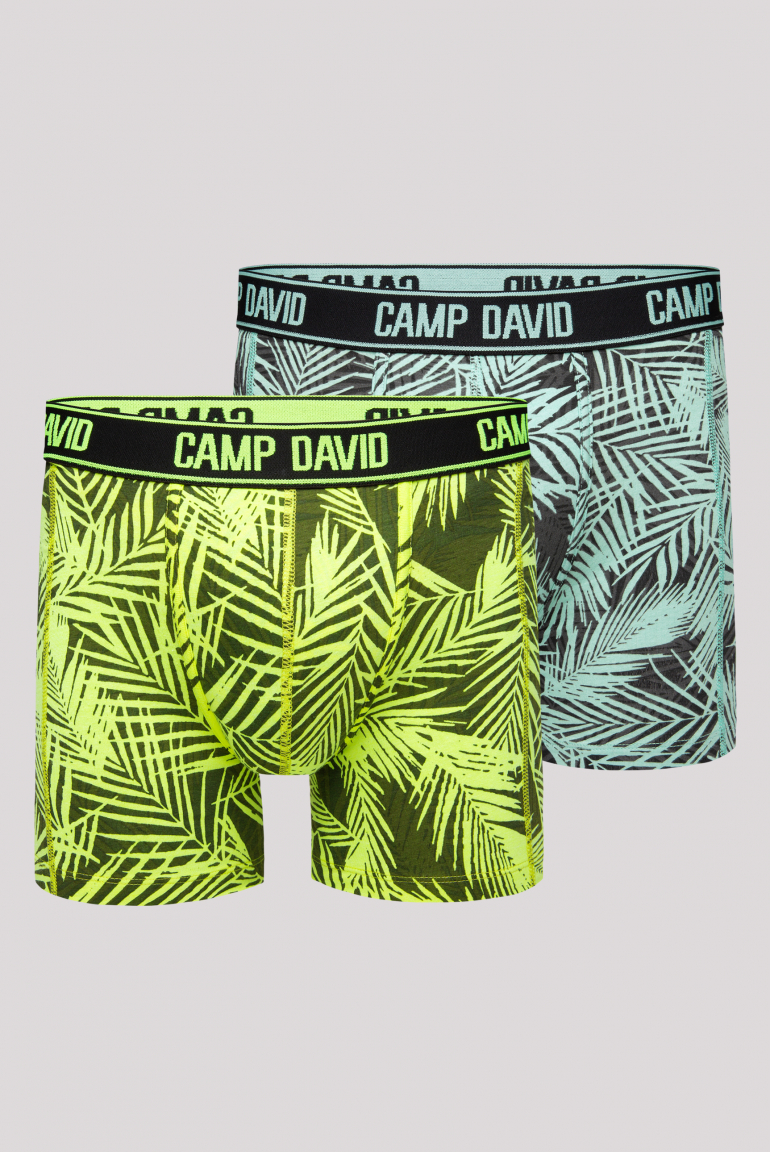 Boxershorts mit All Over Print, 2er-Pack aqua / neon lime