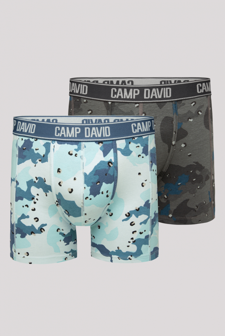Boxershorts mit All Over Print, 2er-Pack light blue / anthra