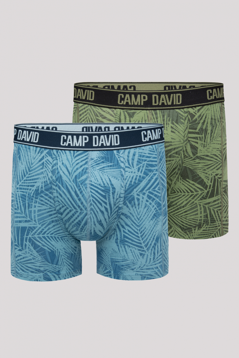 Boxershorts mit All Over Print, 2er-Pack khaki / sky blue