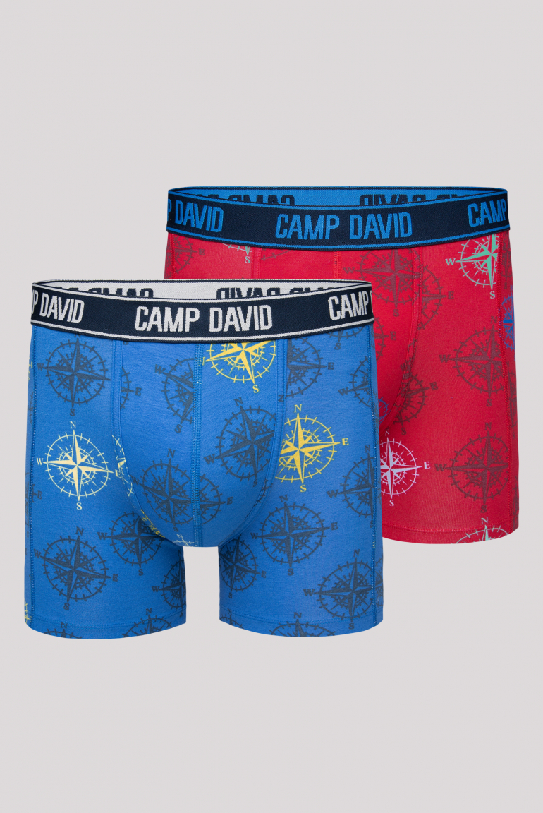 Boxershorts mit All Over Print, 2er-Pack electric blue / red